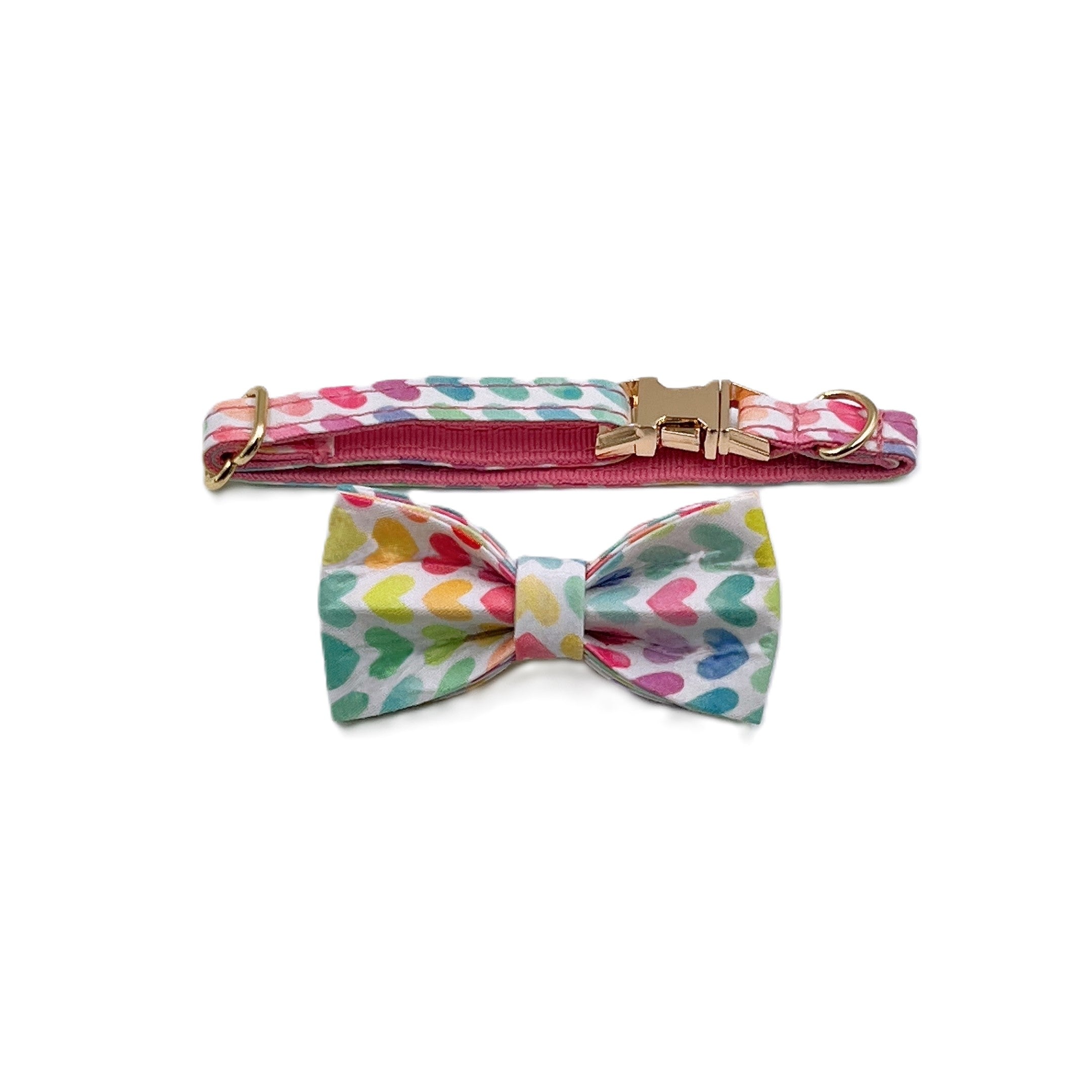 Rainbow Hearts Cat Collar