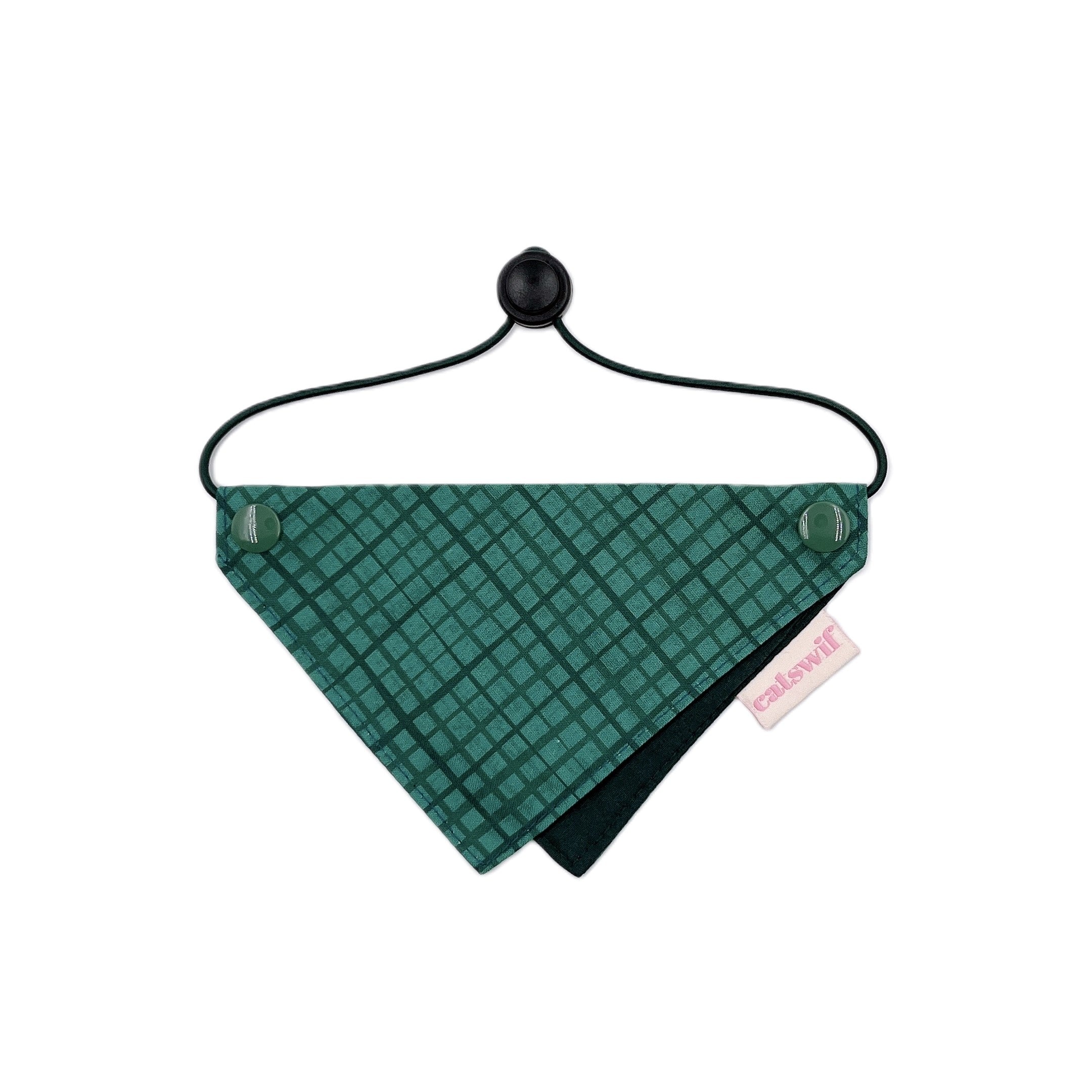 Evergreen Plaid Cat Bandana