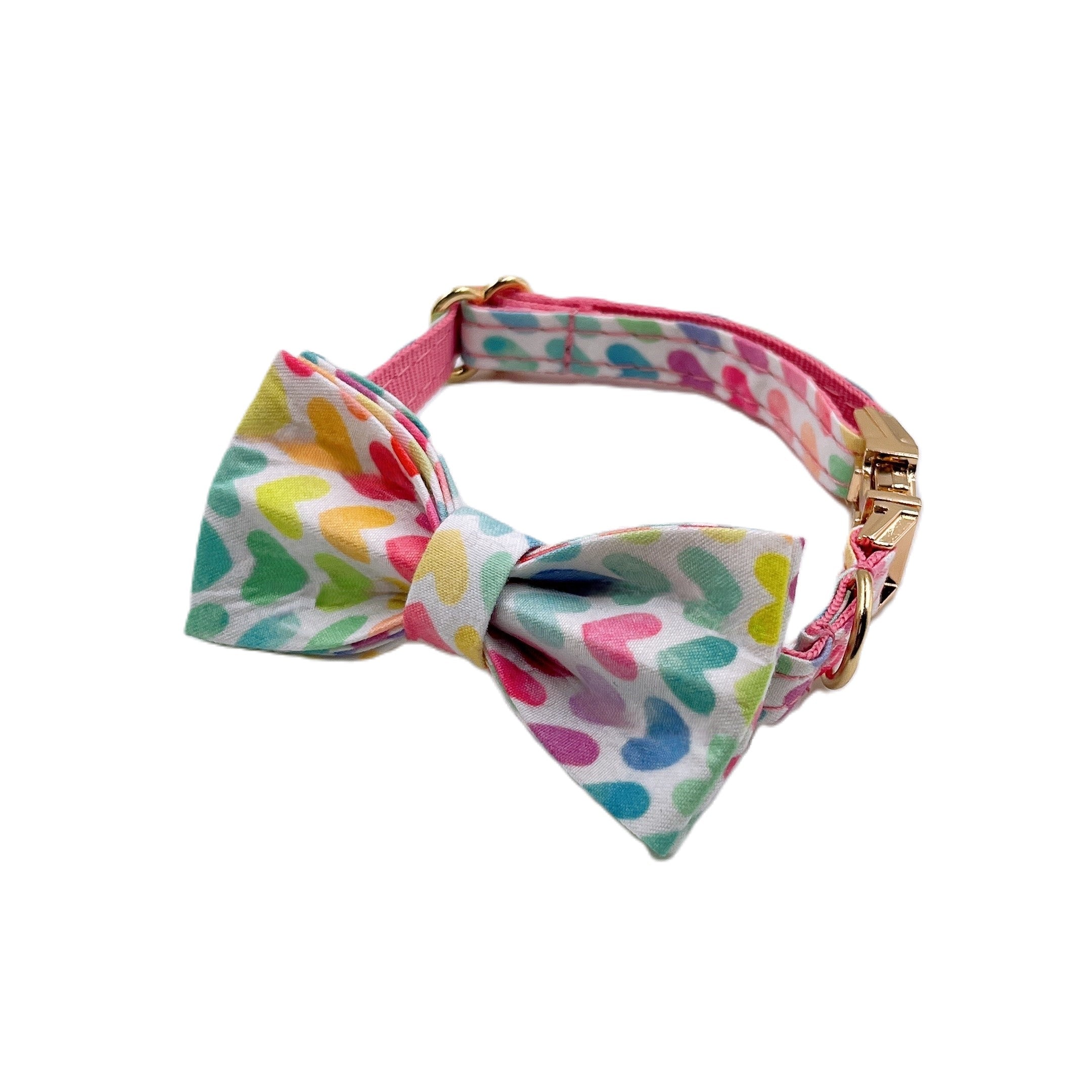 Rainbow Hearts Cat Collar