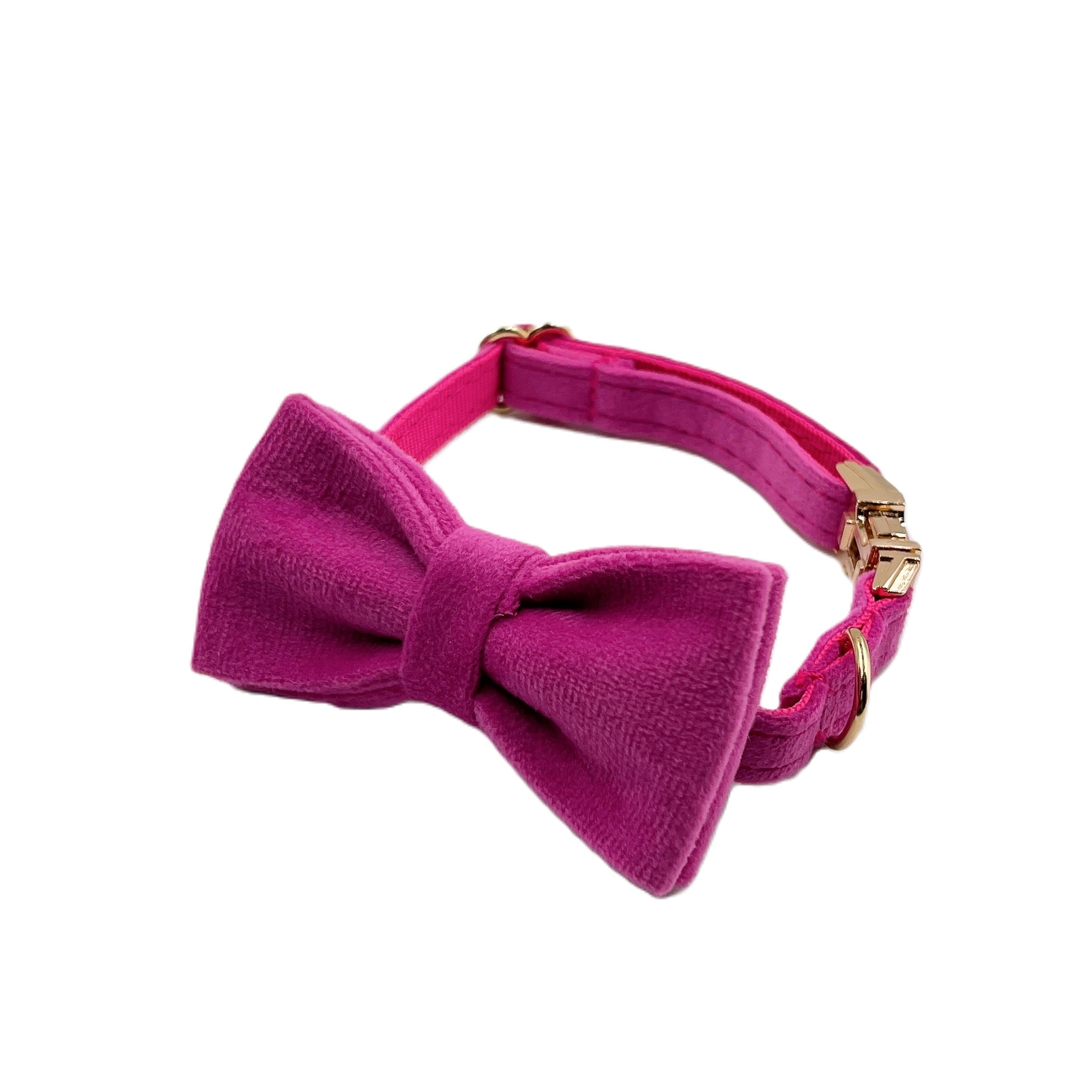 Hot Pink Velvet Cat Collar