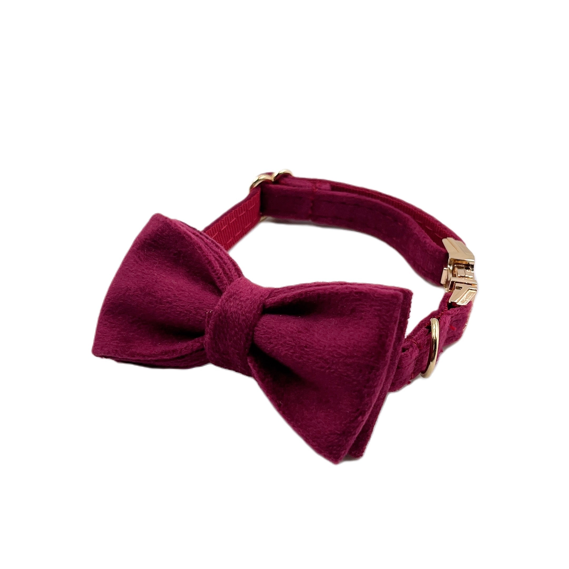 Wine Red Velvet Cat Collar