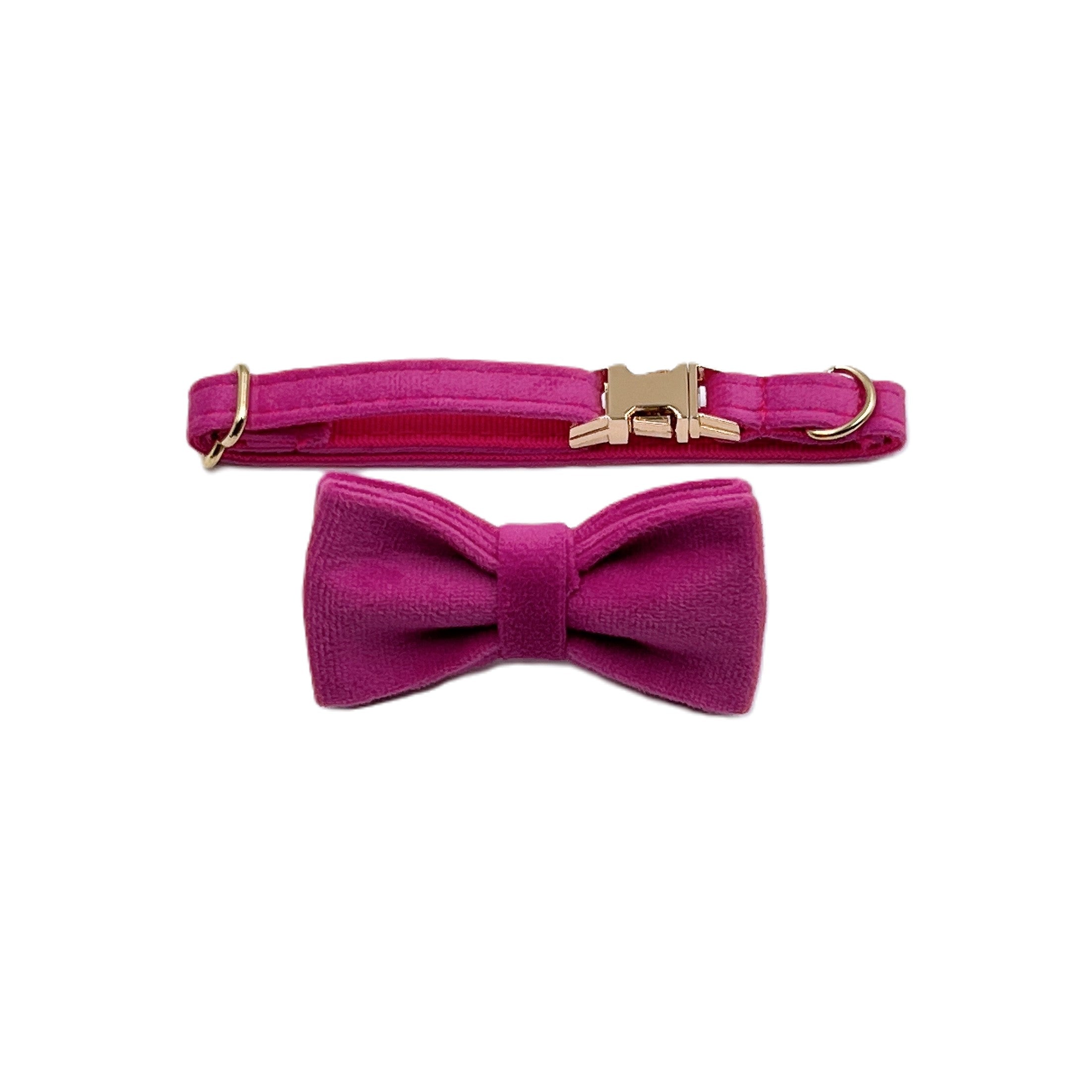 Hot Pink Velvet Cat Collar